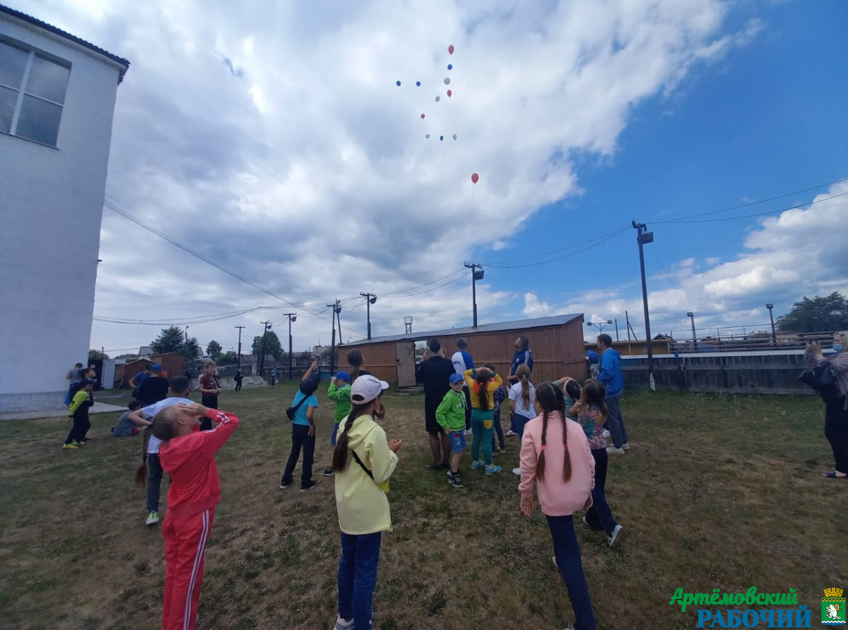 Фото ОМВД. В честь праздника дети запустили в небо воздушные шары