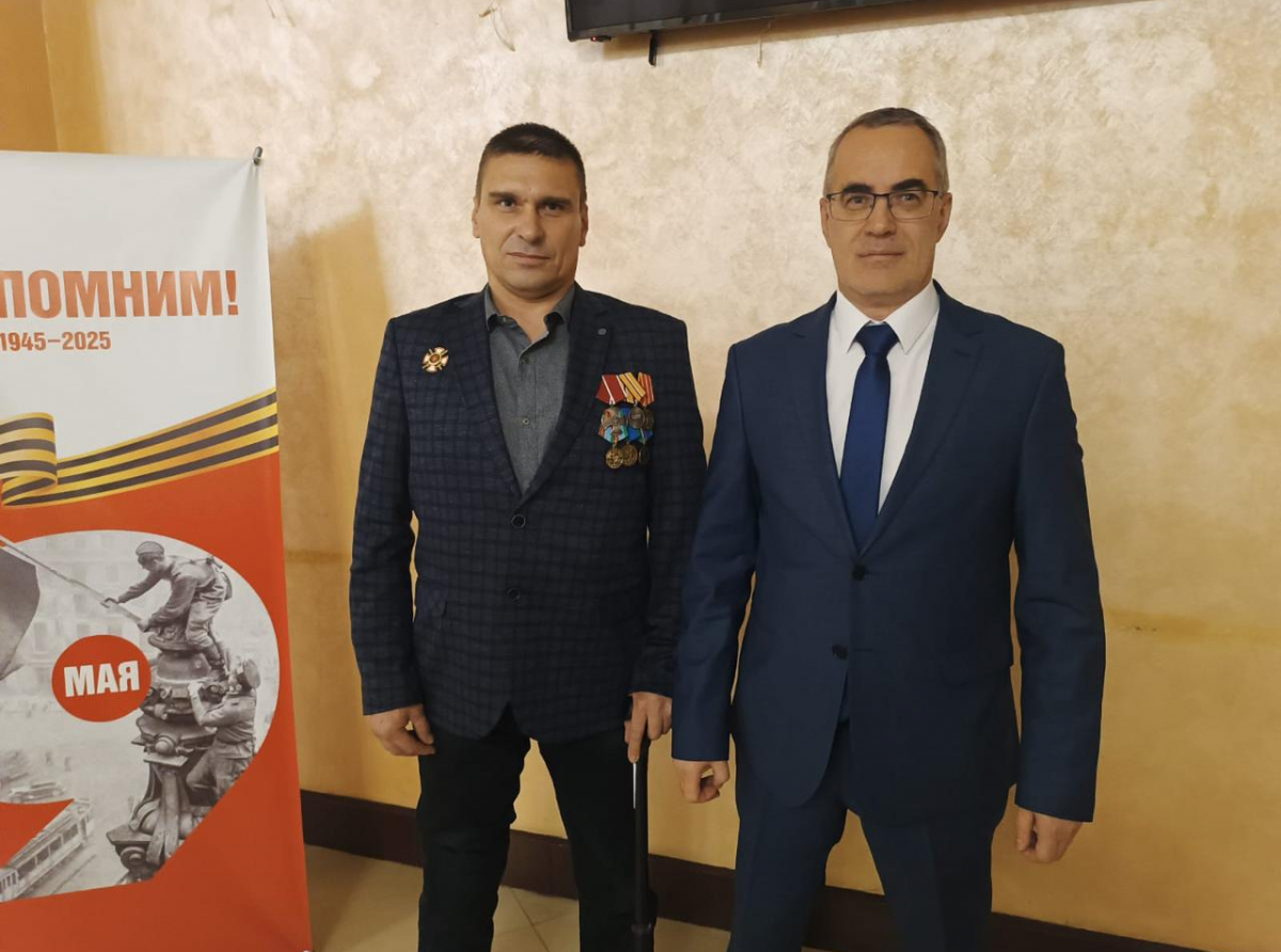 Участник СВО Евгений Михалев и Андрей Клименко. Фото: Василий Ергашев. 