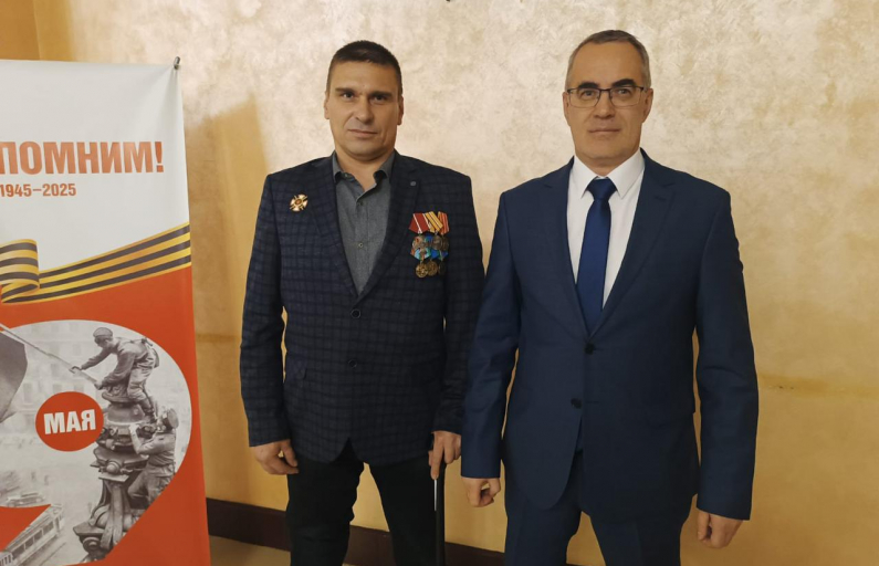 Участник СВО Евгений Михалев и Андрей Клименко. Фото: Василий Ергашев. 